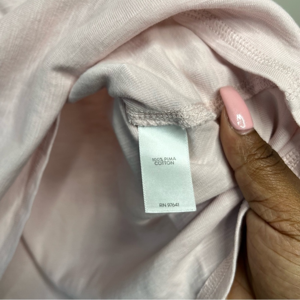 J. Jill Women Top Small‎ Petite Pink Pima Cotton Scoop Neck Elliptical Tee - Picture 4 of 7